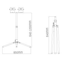 Shada LED-Arbeitsleuchte mit Stativ 310654 neutralweiß 4000 K, 60 W, IP54