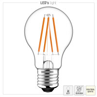 Shada LED Filament Leuchtmittel 611121 klassisch A60 E27 klar 2700 K, mit Tageslichtsensor, 806 lm