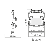 Shada LED-Arbeitsleuchte 300270, 4000 K Neutralweiß, 30 W, IP65 Baustellentauglich