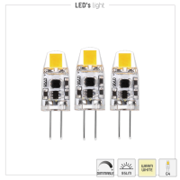 SHADA Led SMD Leuchtmittel - Kapsel G4 1W 95lm 2700K Klar 330°  - 3er Sparpack I 0620130