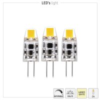 Shada LED SMD Kapsel Leuchtmittel 620130 G4 Klar, 3er Pack, 1 W, 2700 K Warmweiß