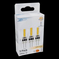 Shada LED SMD Kapsel G4 620131 Klar, 3er Sparpack, Warmweiß 2700 K, 1,8 W, 185 lm