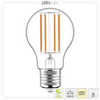 Shada LED Filament Leuchtmittel A60 620165 klar, E27, 3000 K, 3,8 W, 806 lm