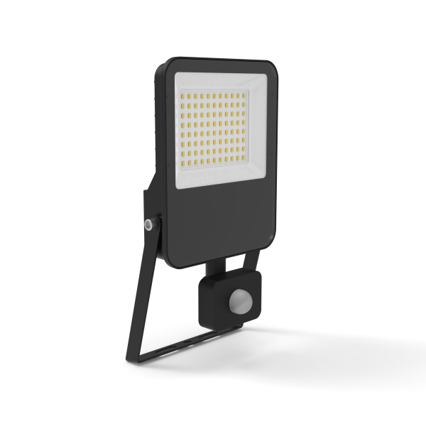 Shada LED Strahler 310613 Schwarz mit Sensor, 50 W, 4000 K, 6000 lm, IP54
