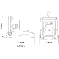 Shada Akku-Arbeitsleuchte 300819, 20 W, 5000 K, 2900 lm, IP54
