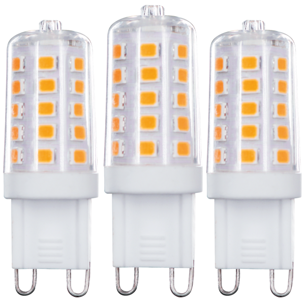 Shada LED SMD Leuchtmittel Kapsel G9 620137 Klar, 3er Pack, Warmweiß 2700 K, 3,5 W, Dimmbar