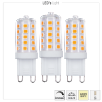 Shada LED SMD Leuchtmittel Kapsel G9 620137 Klar, 3er Pack, Warmweiß 2700 K, 3,5 W, Dimmbar