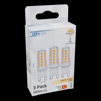 Shada LED SMD Leuchtmittel Kapsel G9 620137 Klar, 3er Pack, Warmweiß 2700 K, 3,5 W, Dimmbar