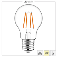 SHADA Led Filament Leuchtmittel - Klassisch A60 E27 7W 806lm 2700K Klar 330°  - 5er Sparpack I 0620186