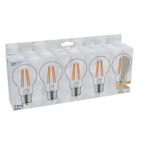 SHADA Led Filament Leuchtmittel - Klassisch A60 E27 7W 806lm 2700K Klar 330°  - 5er Sparpack I 0620186