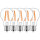 Shada LED Filament Leuchtmittel 620186 Klassisch A60 E27 Klar, 5er-Sparpack, 2700 K, 7 W, 806 lm