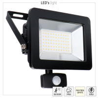 SHADA Strahler - 50W 5500lm 4000K IP44  - Sensor - Sanan LED - Schwarz  I 0310716