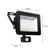 SHADA Strahler - 50W 5500lm 4000K IP44  - Sensor - Sanan LED - Schwarz  I 0310716