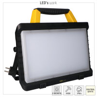 Shada Arbeitsleuchte 300831, 45 W, 4000 K, IP54 Baustellentauglich, 5000 Lumen, mit 2 Steckdosen