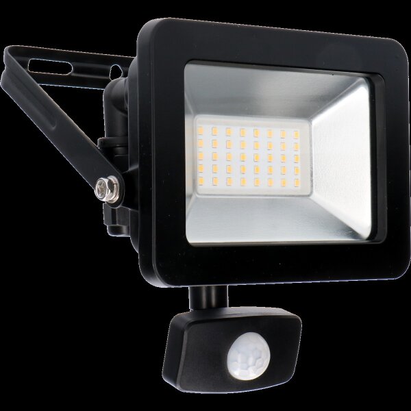 Shada LED-Strahler 310714 schwarz, mit Bewegungsmelder, 4000 K, 30 W, IP44