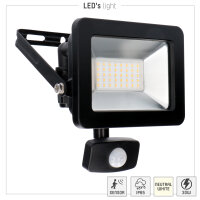 Shada LED-Strahler 310714 schwarz, mit Bewegungsmelder, 4000 K, 30 W, IP44