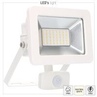 Shada LED Strahler 310715 Weiß mit Sensor, 30 W, 3300 lm
