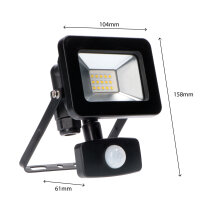 Shada LED-Strahler 310710 schwarz, 4000 K, 10 W, mit Bewegungsmelder