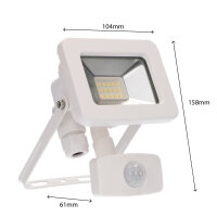 Shada LED Strahler 310711 Weiß mit Sensor, 10 W, 1100 lm