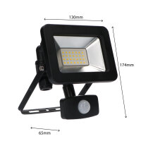 Shada LED Strahler 310712 schwarz, 20 W, mit Bewegungsmelder