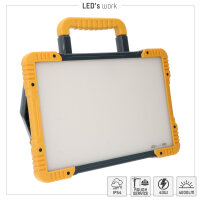 Shada Arbeitsleuchte 300811, 40 W, 4300 lm, 5000 K, IP54, Baustellentauglich, mit 2 Steckdosen und 5 m Kabel