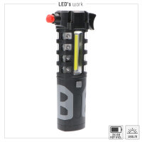 Shada LED Handlampe 700321, 3 W, 210 lm, 6500 K, IP20, mit Notfallhammer und Gurtschneider