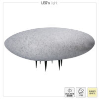 Shada Bodenleuchte 1000463 Seol Grau, Steinoptik, 9 W, 2700 K, IP65, mit Tag-/Nachtsensor