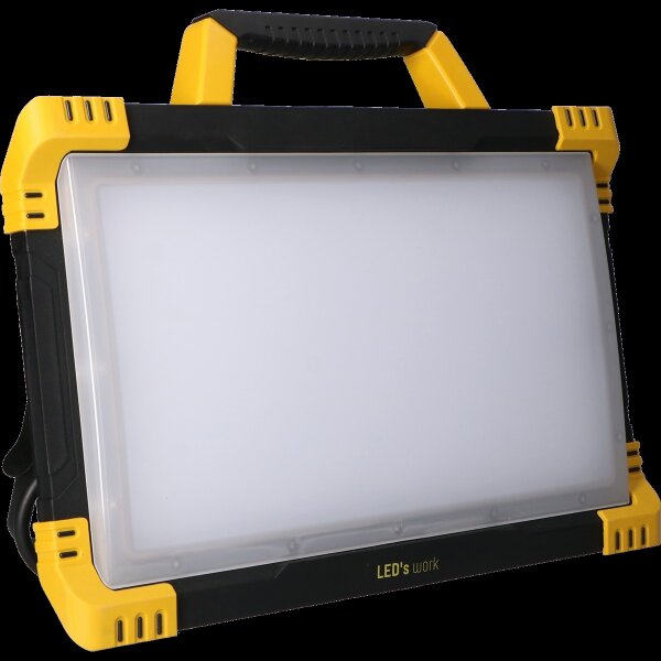 Shada Arbeitsleuchte 300832 Baustellentauglich, 80 W, 4000 K, IP54, 9200 Lumen, mit 2 Steckdosen