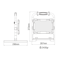 SHADA Arbeitsleuchte - 100W 9000lm 4000K IP65  - Baustellentauglich - Schutzklasse II I 0300272