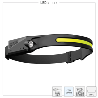 Shada Kopflampe 700354 mit Sensor und Lithium-Ionen-Akku, 5 W + 3 W, 300 lm, IP44