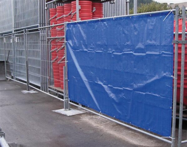 MÜBA Sichtschutzplane für Bauzaun 61058 blau, 3,50 x 2,00 m, 165 g/m²