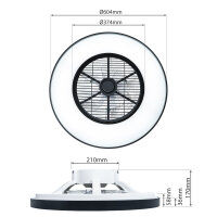 Shada Deckenleuchte mit Ventilator 800611, Ø 600 mm, 60 W, 3800 lm, 2000-4000 K, IP20, dimmbar per Fernbedienung