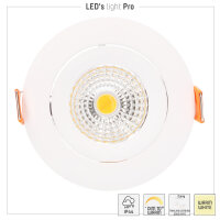Shada LED Einbauspot 810538 Weiß, Ø 68 mm, 4,5 W, Dimmbar, Dim to Warm 2000-2700 K, IP44