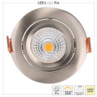 Shada LED Einbauspot 810539 Nickel, dimmbar, drehbar, Dim to Warm 2000-2700 K, Ø 68 mm