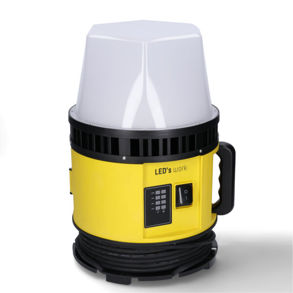 Shada Hybrid-Arbeitstrahler 310743, 80 W, 12000 lm, 5000 K, IP55, Baustellentauglich, Multi-Akku, 360 Grad