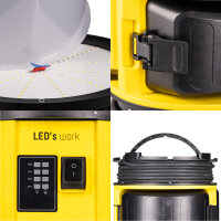 Shada Hybrid-Arbeitstrahler 310743, 80 W, 12000 lm, 5000 K, IP55, Baustellentauglich, Multi-Akku, 360 Grad
