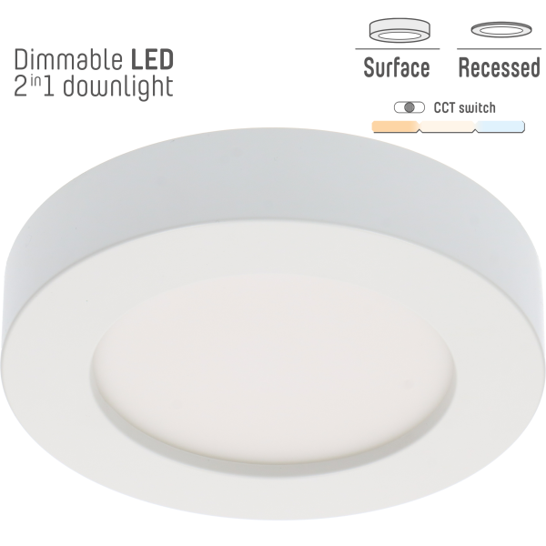 Shada Einbaustrahler 810381 weiß, CCT, dimmbar, Ø 150 mm, 12 W, 1200 lm