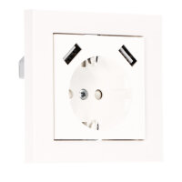 Shada Pro Charge USB-Wandsteckdose 2900135 RAL9010, 55x55 mm, 2x USB-A, 3,4 A