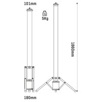 SHADA Arbeitsleuchte - 100W 12000lm 5000K IP54  - Baustellentauglich I 0310842