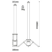 Shada Arbeitsleuchte 310842 Baustellentauglich IP54, 5000 K, 100 W, 12000 lm