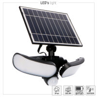 Shada Solar-Flutlicht 300414 Botshabelo Schwarz, 1000 lm, mit Bewegungsmelder