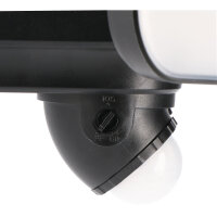 Shada Solar-Flutlicht 300414 Botshabelo Schwarz, 1000 lm, mit Bewegungsmelder