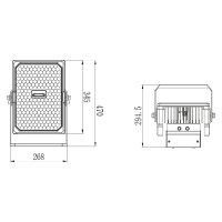 Shada LED Strahler 230098 schwarz, 500 W, 75000 lm