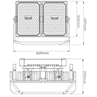 SHADA Strahler - 1000W 155000lm 6000K IP66  - Lumileds(Philips) LED - Inventronik Netzteil - Schwarz  I 0230099