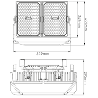 Shada LED-Strahler 230099 Schwarz, 6000 K, 1000 W, 155000 lm