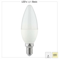 Shada LED SMD Leuchtmittel Kerze 620302 C37 E14 Opal warmweiß 2700 K, 4,5 W, 470 lm