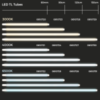 Shada T8 LED-Röhre 610721, 60 cm, 9 W, 860 lm, 4000 K, 260 °, Neutralweiß, mit Starter