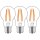 Shada LED Filament Leuchtmittel 620313 A60 Klar, Warmweiß, 3er-Pack, E27, 8 W