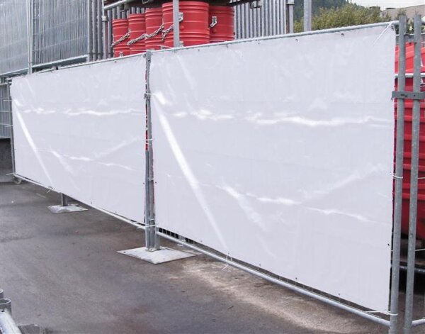 MÜBA Sichtschutzplane für Bauzaunelement 61059 weiß, 3,50 x 2,00 m, 165 g/m²