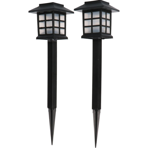 Shada Solar-Außenleuchte 1000441 Kiew Schwarz mit Erdspieß und Sensor, 2700 K, IP44